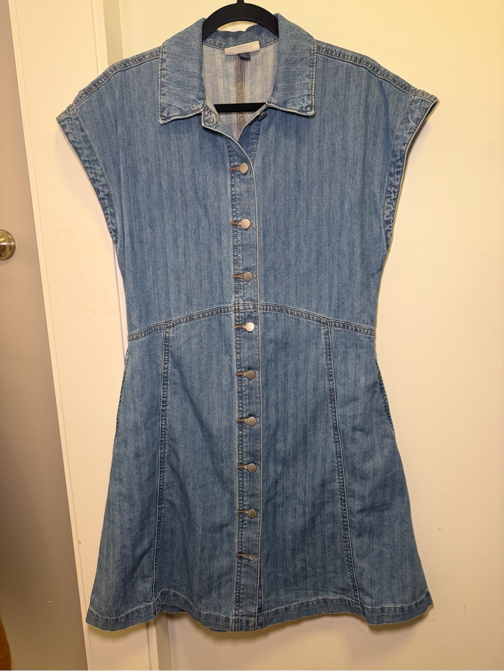 Target Light Blue Denim Button-Front Mini Dress